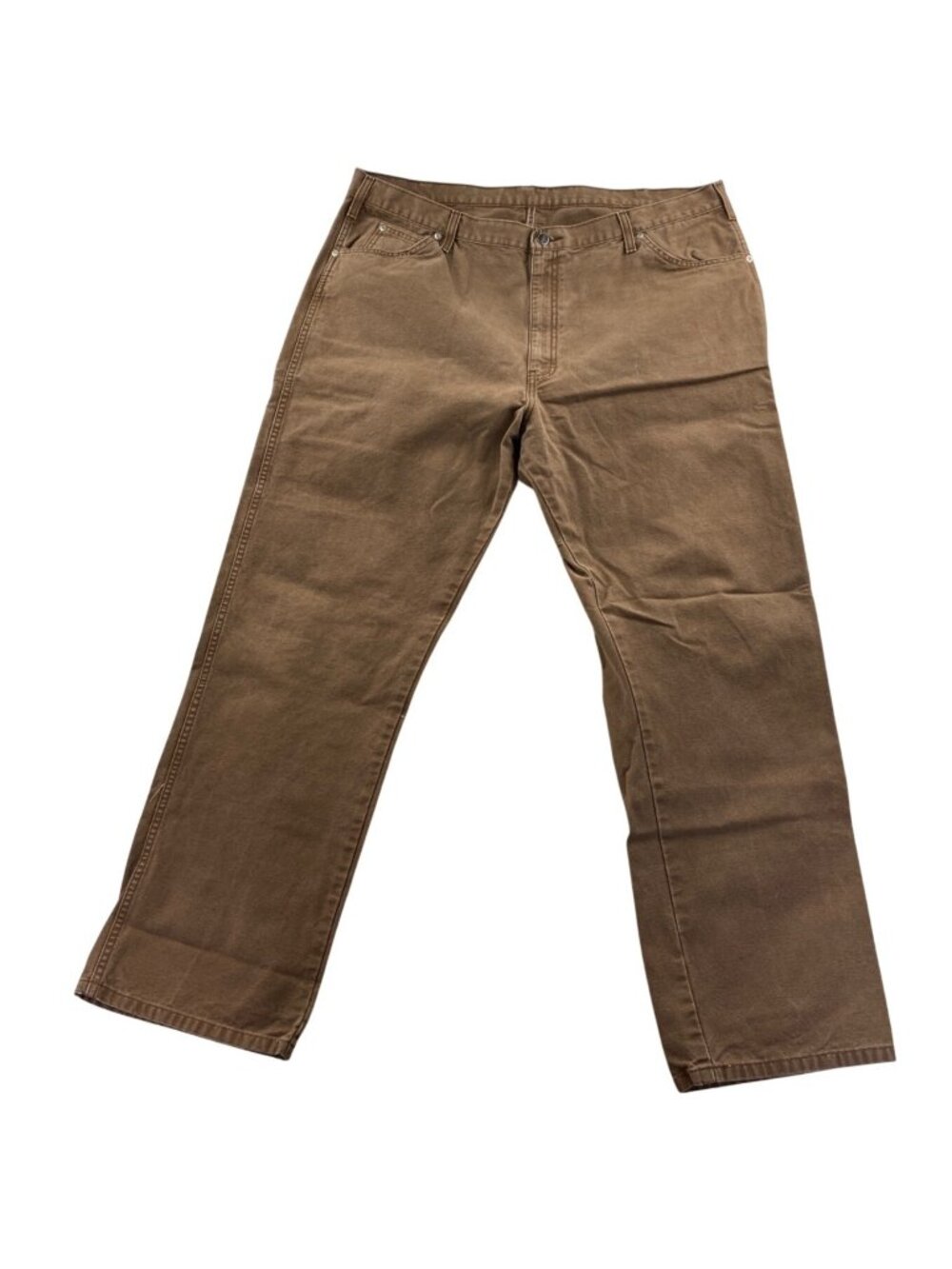 Dickies Mens Work Pants Size 42x32 Brown Relaxed Cargo Straight 100% Cotton